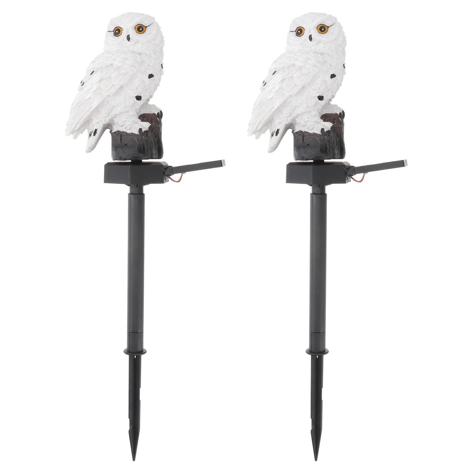 

2 pcs Owl Lawn Light Resin LED Solar Powered Waterproof Garden Lamp Ground Plug Outdoor Decoration Night Light Micro for Yard