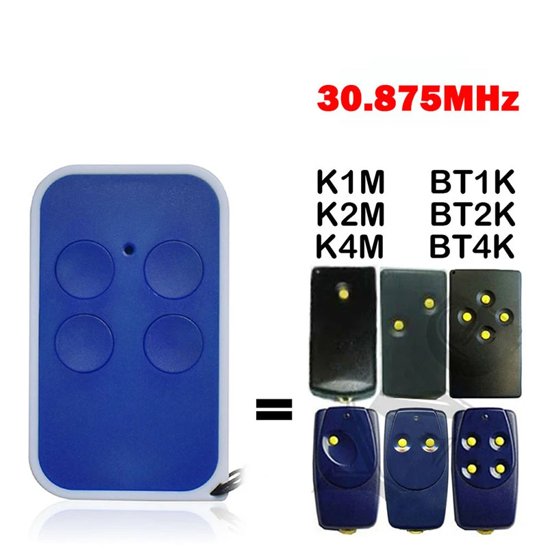 Clone K1M K2M K4M BT1K BT2K BT4K Garage Door Remote Control 30.875MHz Garage Door Opener / Gate Remote Control