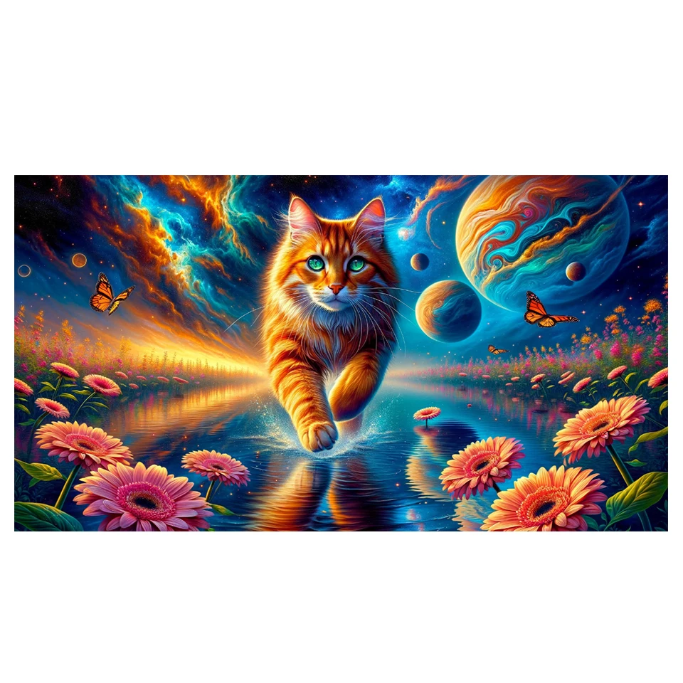 Moonlit Fantasy World Cat Diam - Resin Art World 评论和价格