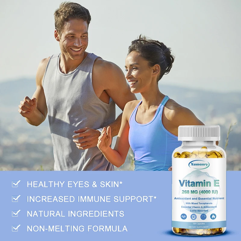 Vitamin E Capsules 268mg - for Antioxidant, Skin, Cellular Respiration & Cardiovascular Health Support