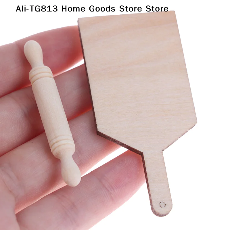 

[TG813]1:12 Dollhouse Miniatures Kitchen Cutting Board Rolling Pin Set Accessories Toys