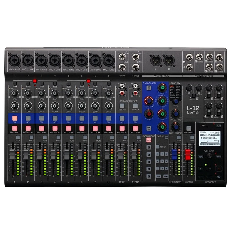 

L12 mixer digital tuning microphone professional multi-channel with sound card