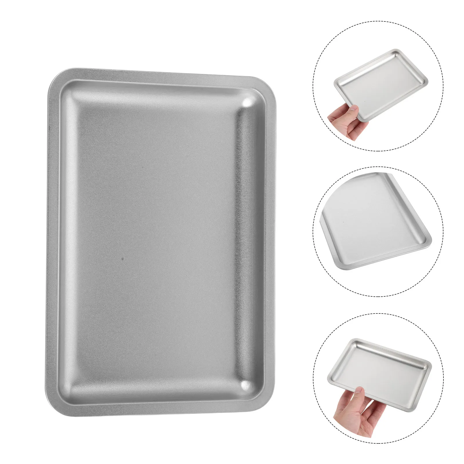 

4Pcs Manicure Storage Tray Stainless Steel Nail Supplies Organizer Tray Stackable Metal Nail Tool Organizer Manicure Organizers