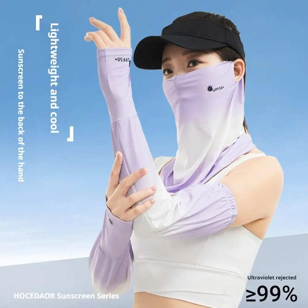 2025 New Men's And Women's Summer Sunscreen Ice Sleeve Face Mask, UV Resistant Ice Silk Sleeve Cover For Driving And Cycling