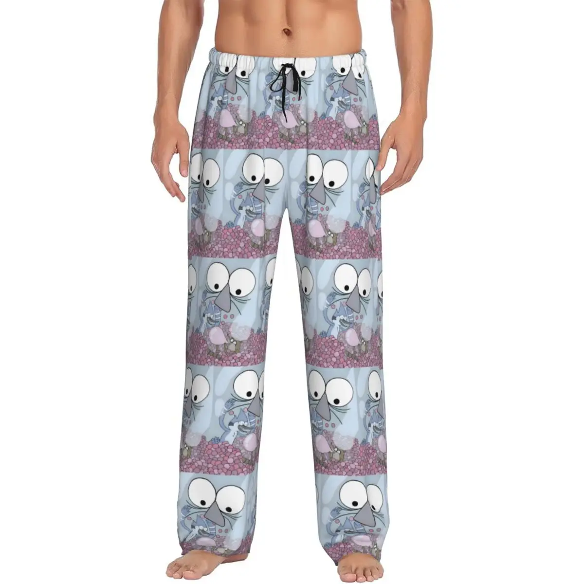 

Custom R-Regular Show Pajama Pants Sleepwear for Men Elastic Waistband Funny Cartoon Sleep Lounge Bottoms with Pockets