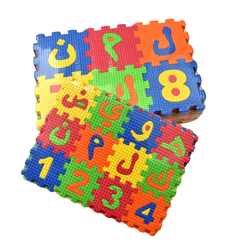 Tapete de espuma Eva para bebê e criança, brinquedos educativos, quebra-cabeça 3d, letras e números do alfabeto árabe, piso macio, 36 pcs, venda