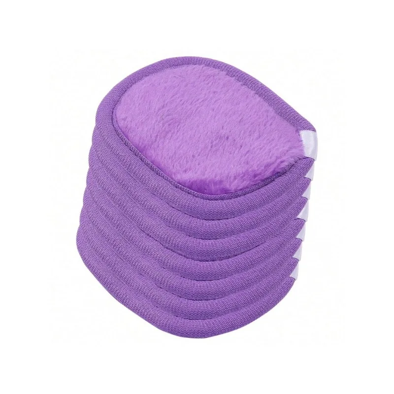 แผ่นเช็ดเครื่องสำอางแบบใช้ซ้ำได้ 5 ชิ้น ผ้าไมโครไฟเบอร์สำหรับทำความสะอาดผิวหน้า สำหรับเช็ดเครื่องสำอางบนใบหน้า ดวงตา และริมฝีปาก