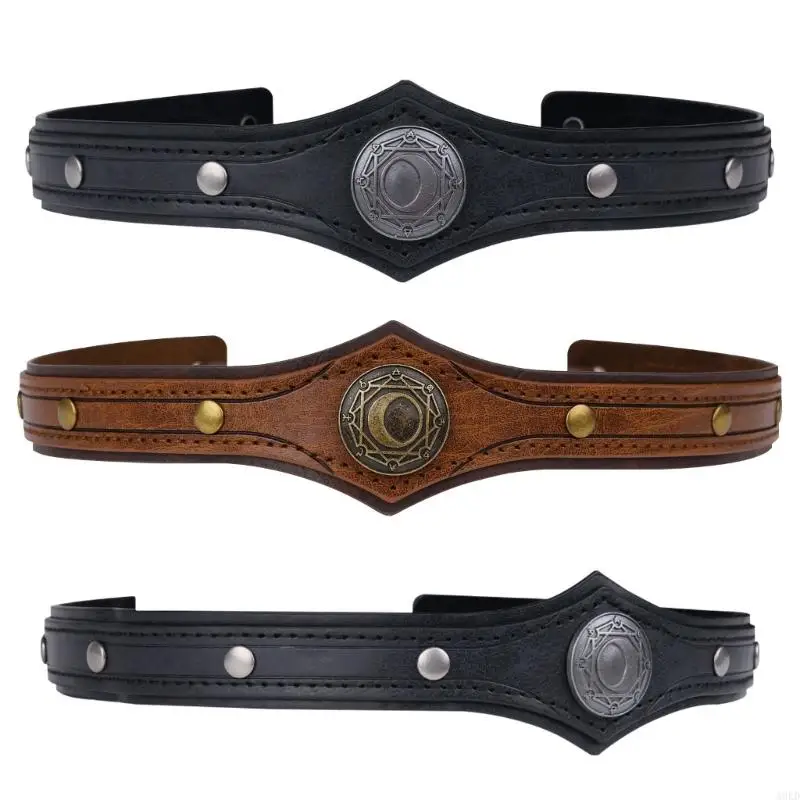 

A0KD модная повязка для волос из искусственной кожи в викторианском стиле, диадемы, повязка для волос для косплея, вечерние для