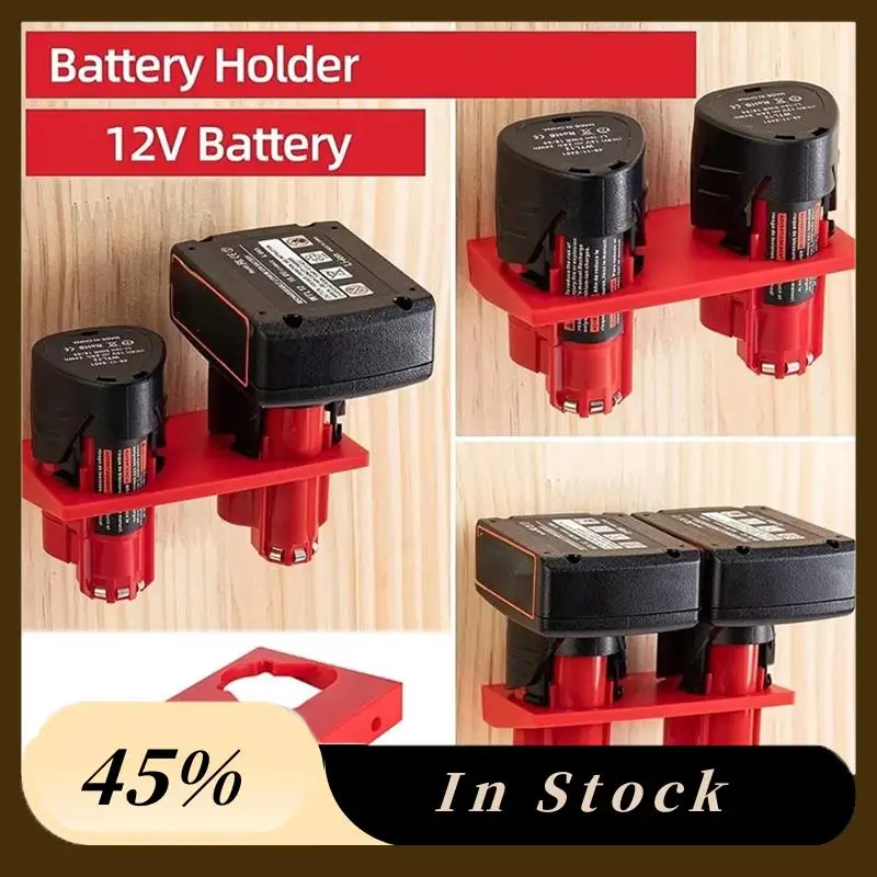 2025 Trendli- Battery Holder Wall Mount Dock Battery Storage Holder Fit For  12V Li- Battery