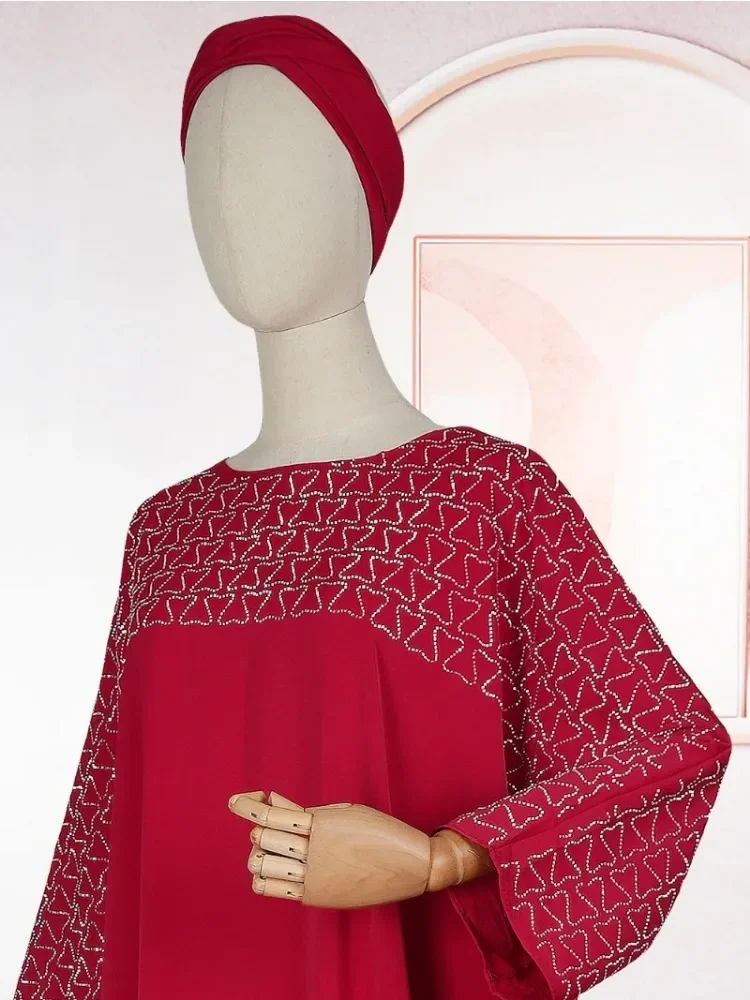 Abayas de talla grande para mujer Dubai lujo 2025 gasa Boubou moda musulmana caftán boda vestidos de fiesta de noche ropa africana