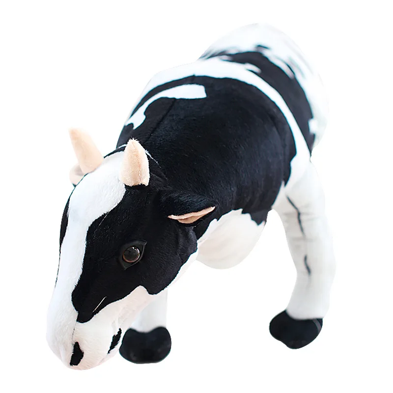 70cm Simulation Cow Plush Toy Lovely Big Cow Stuffed Doll for Birthday Gift Soft Cuddly Plushie
