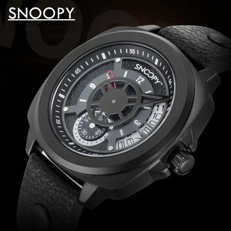 Snoopy Men's New Cool Personalized Cartoon Letter Fashion Casual Sports Waterproof Quartz Watch as a Holiday Gift for Boyfriend