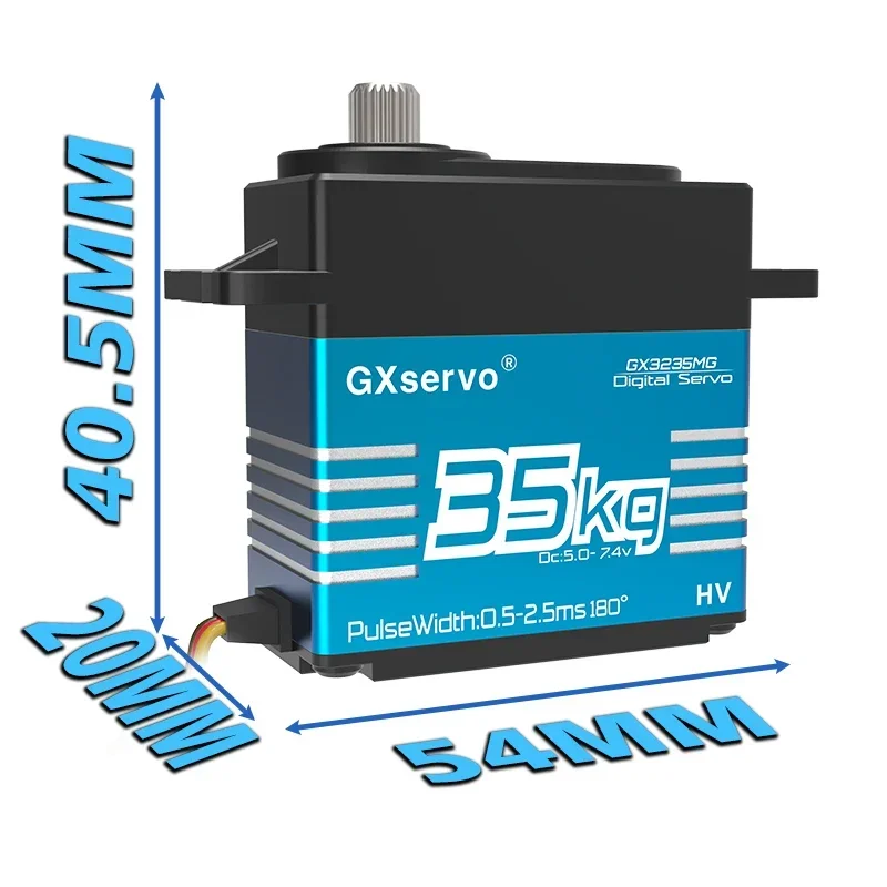 Gxservo Gx 3235Mg 35Kg Pwm Servos Hoogspanning Metalen Tandwiel Digitale Servomotor Voor 1/8 1/10 Schaal Rc Auto Robot Truck Crawler Boot