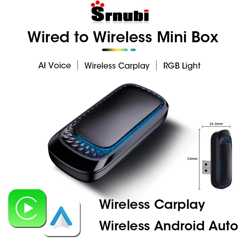 Mini Box Wired To Wireless Carplay Android Auto BT Plug And Play for VW Toyota Mazda Nissan Camry Suzuki Citroen Kia Ford Opel