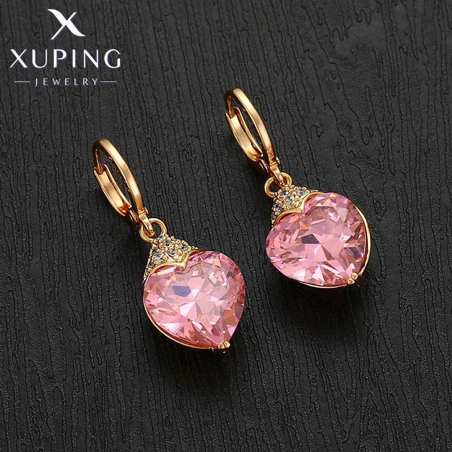 Xuping Jewelry Fashion Romantic Серьги Women Drop Earrings with Synthetic Cubic Zirconia for Valentine\'s Day Gift 27656