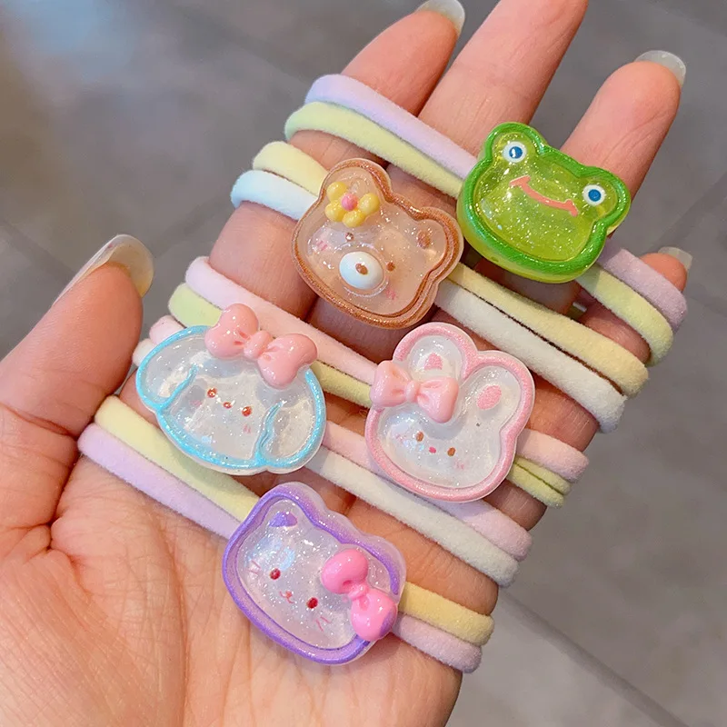 5pcs/set Korean Style New Cartoon Hair Ties for Kids Scrunchies Fashion Cute Hair Rope Rubber Band Hair Accessories