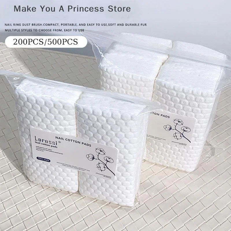 200/500 個ネイルコットンパッドポリッシュリムーバージェルクリーンマニキュアナプキン糸くずの出ないワイプコットンクリーナー紙パッドワニスツール