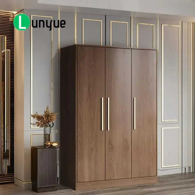 Modern Wooden Wardrobe Simple Bedroom Storage Cabinet Practical Combination Locker Economical Free Installation Furniture