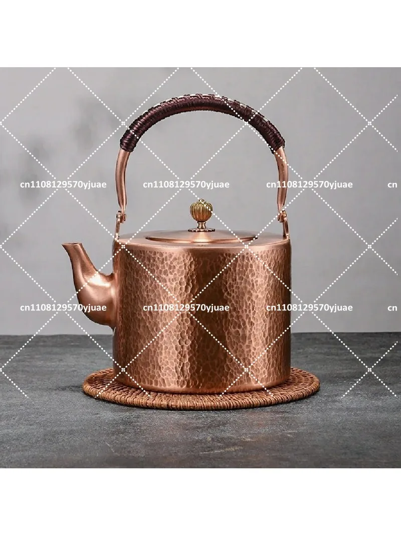 Handmade Pure Copper Teapot Stovetop Kettle for Boiling Tea Household Red Copper Pot