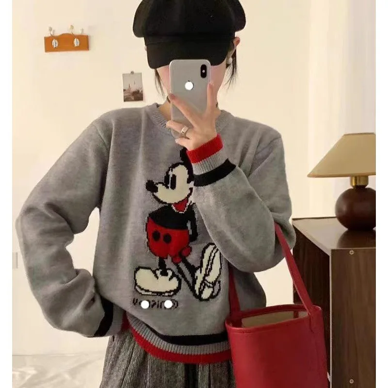 Dianey Anime Hoodie Mickey Sweatshirts Cotton Embroidery Pullovers for Women Coat Male Autumn and Winter Loose Wild Cute Tops