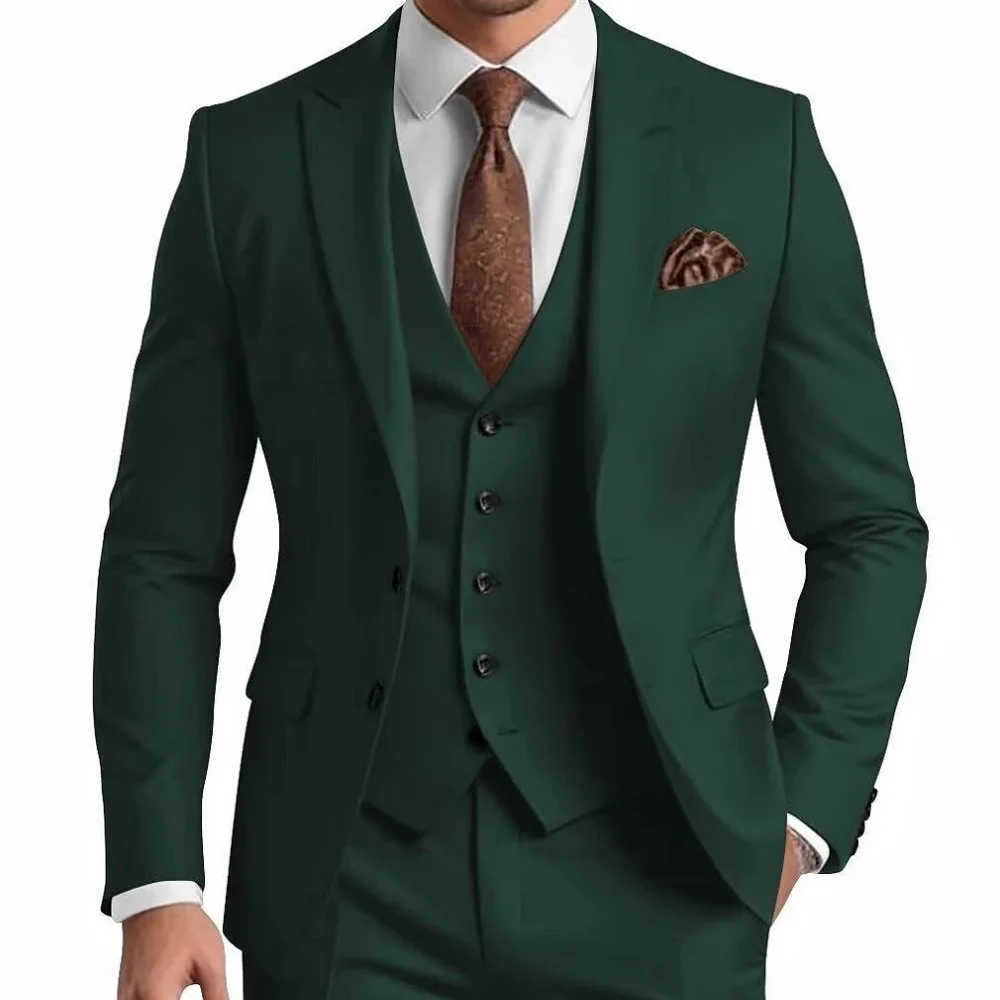 

Costume Summer Beach Men Suits Man Clothing Sale Men Dark Green Suit for Men Customize Business Activities Stage