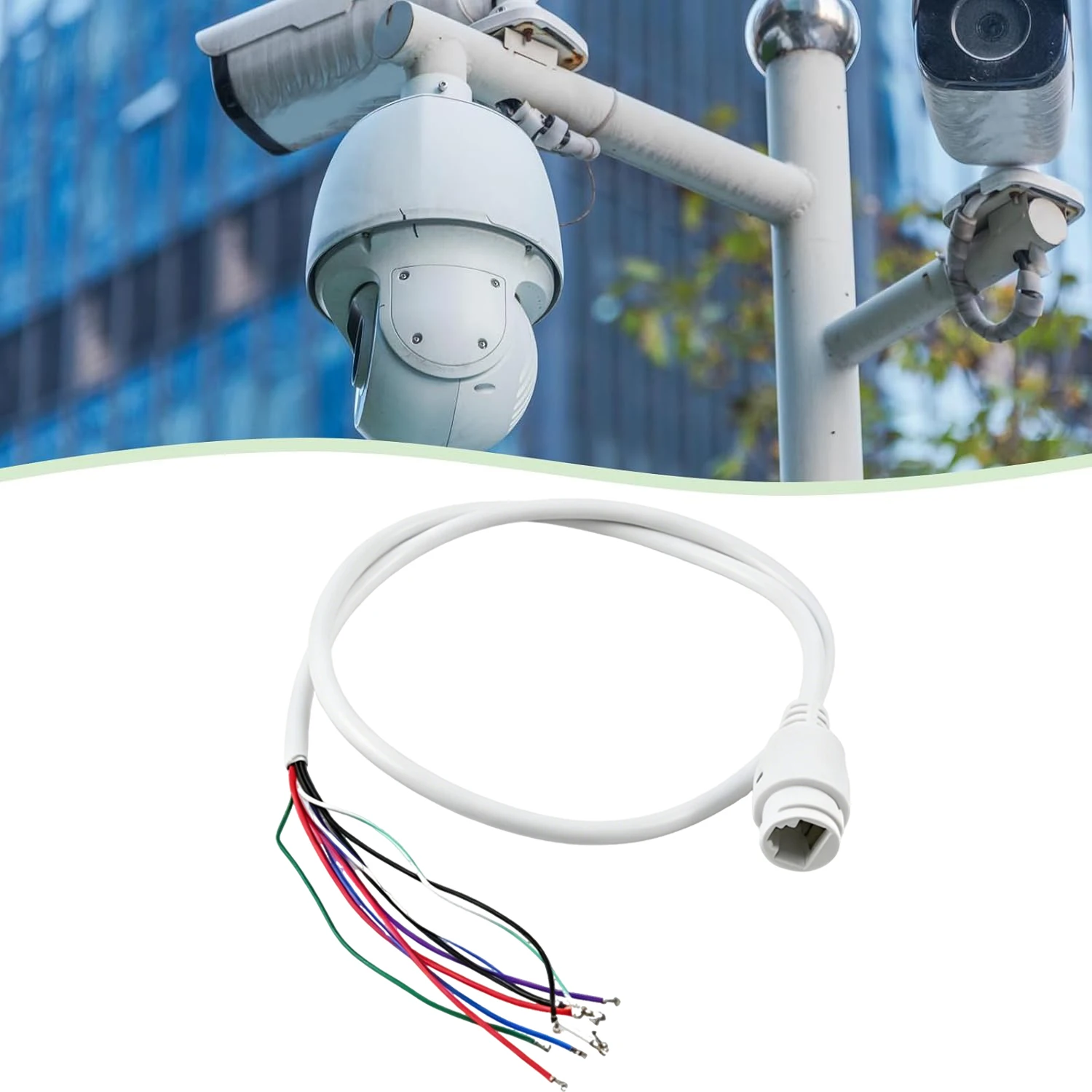 Professional 9 Core Ethernet Lan Cable Waterproof Cap 15V RJ45 Network Cable Weatherproof POE Adapter Cable CCTV 70cm