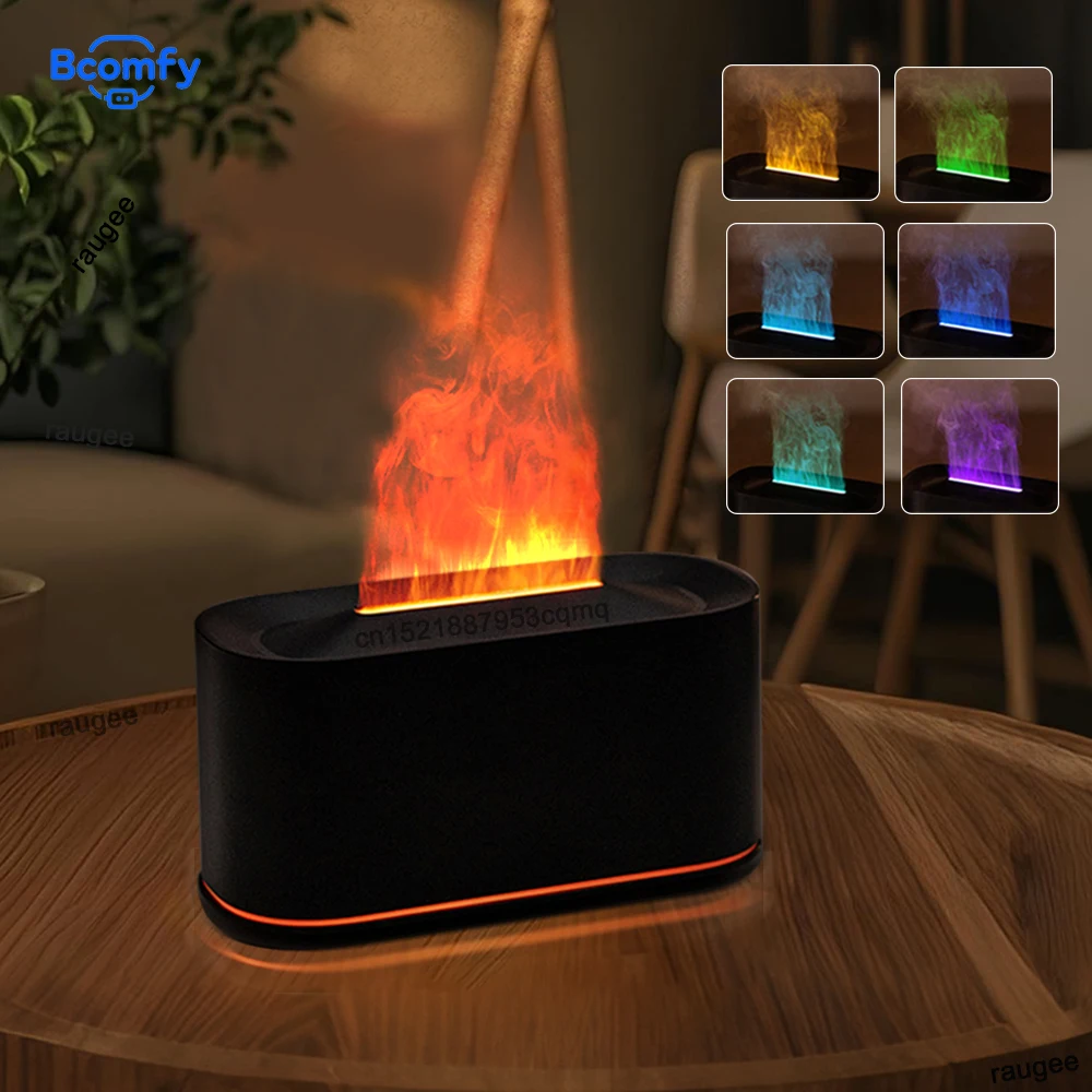 Aroma Humidifier Simulation Colorful Flame Air Humidifier Mini Essential Oils Diffuser Household Mute Ultrasonic Cool Mist Maker