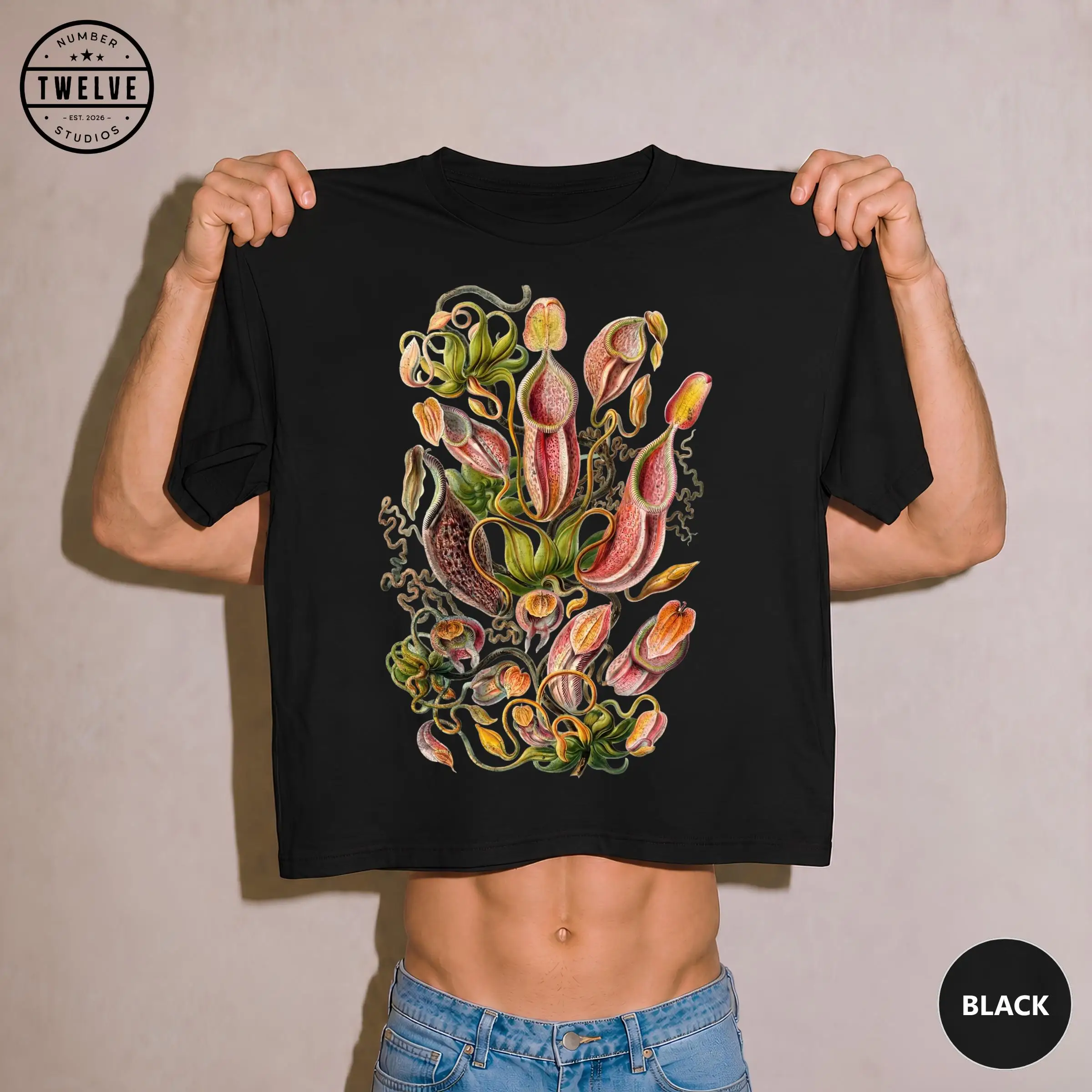 Pitcher Plant Shirt, Carnivorous Plant Tee, Vintage Botanical Tshirt, Plant Lover Gift, Nature Lover T-Shirt, Goblincore Tee