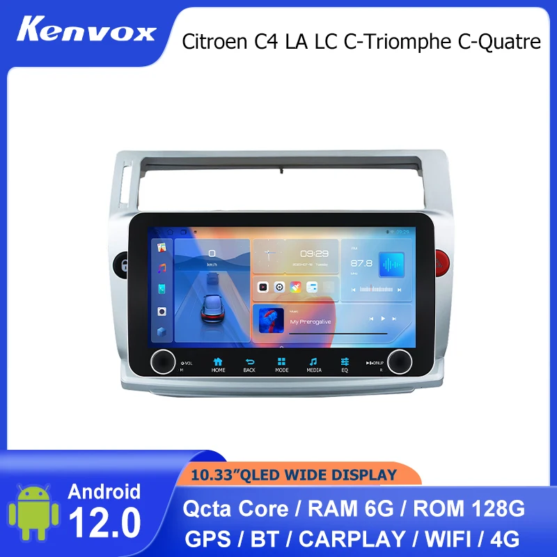 

10.33" Android Car Radio for Citroen C4 LA LC C-Triomphe C-Qua Multimedia GPS Navigation Autoradio Stereo Head Unit Carplay DSP