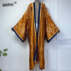 WINYI high quality kimono africa print dress beach wear Elegant Cardigan sexy Holiday beach outfits for women vestidos swimwear