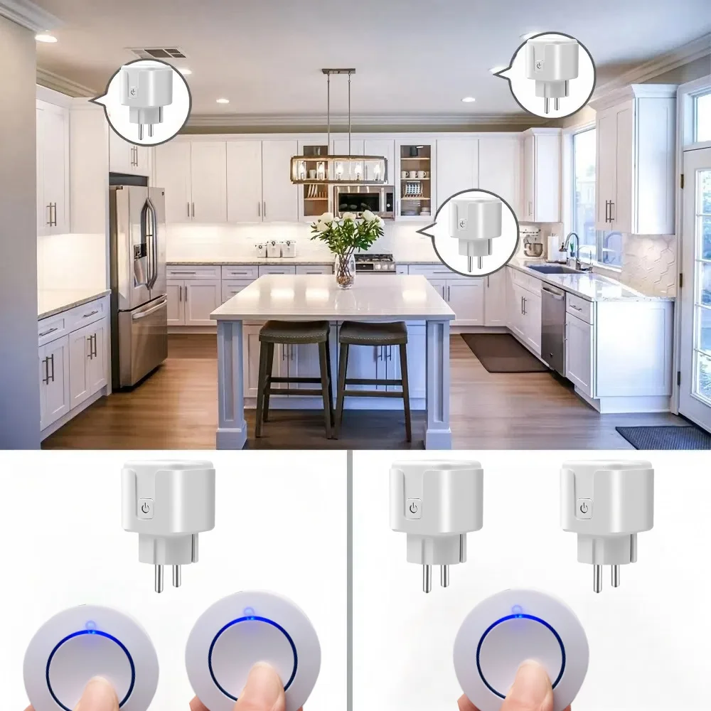 433 MHZ Rf 무선 원격 제어 스마트 스위치 전기 소켓 220V 15A 단일 플러그 및 가전 제품 Led 송신기