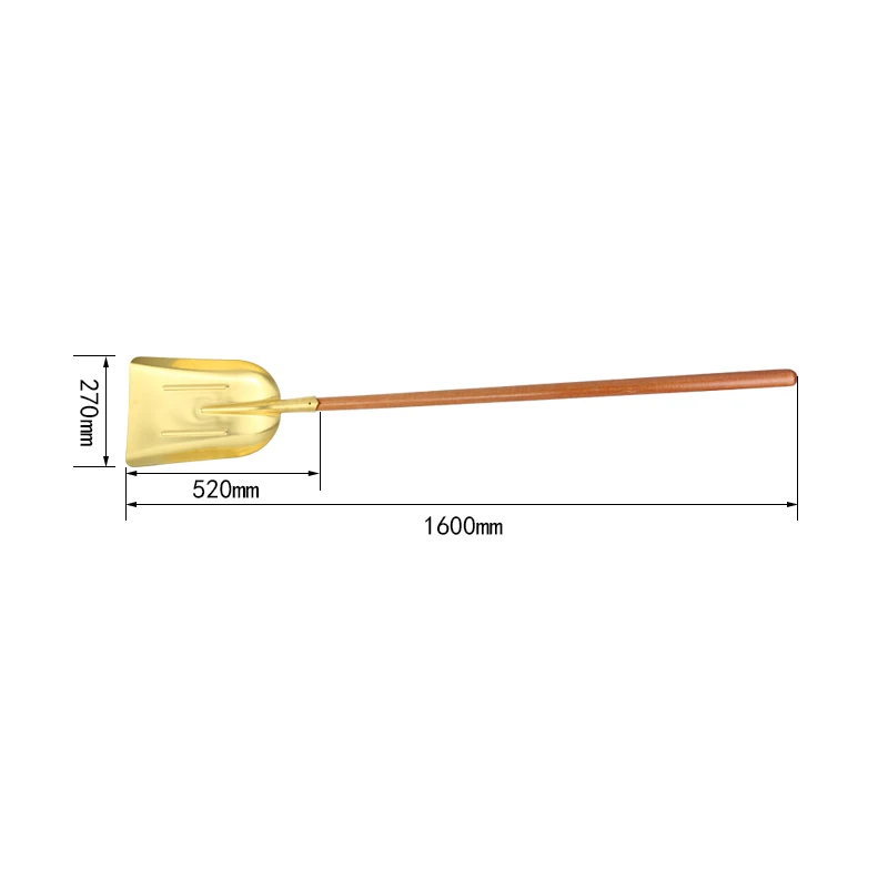 

High-quality Long Wooden Handle Spike Shovel Made of Beryllium Copper and Aluminum Bronze, Suitable for Petrochemical Industry