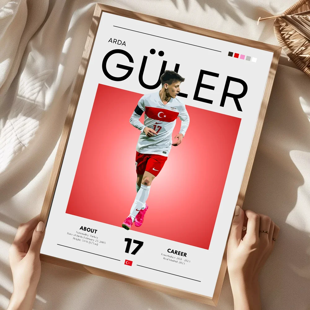 ملصق نجم كرة القدم الشهير لاعب كرة القدم الرياضي غرفة المعيشة المنزلي غرفة النوم بار مقهى ديكور فني