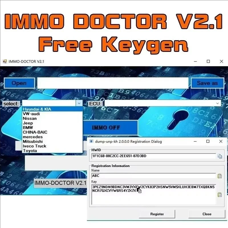 IMMOFF 17 + Immo doctor v2.1 + IMMO Universal Decoding 3.2 with Free Keygen Unlimited Install + Video Guide car repair software