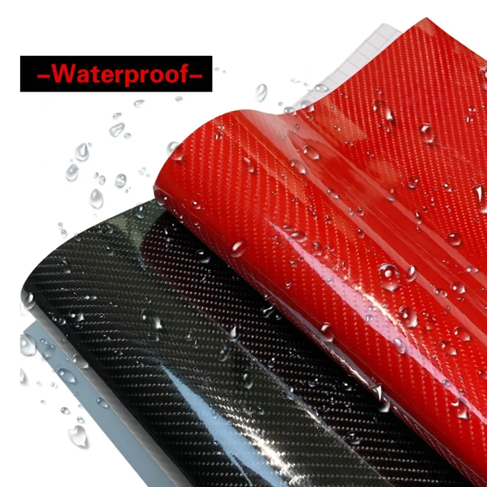 

7D Carbon Fiber Car Tuning Film Vinyl Wrap Black Red Auto Stickers Waterproof Adhesive Motorcycle Stickers for Car Wrap Foil