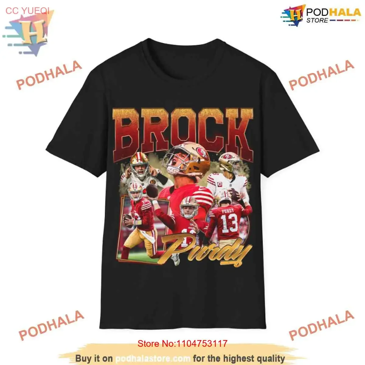 تي شيرت كلاسيكي من Brock Purdy 90s ملابس قابلة للجمع 49Ers لمحبي الحقيقي قميص مغسول عتيق للارتداء اليومي مريح #1
