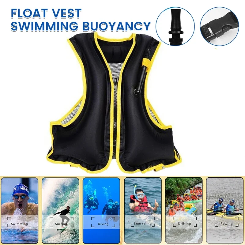 Adult Life Jackets Inflatable Swim Vest Swimming Boating Life Vest Snorkeling Surfing Water Safety Sports Life Saving Jackets