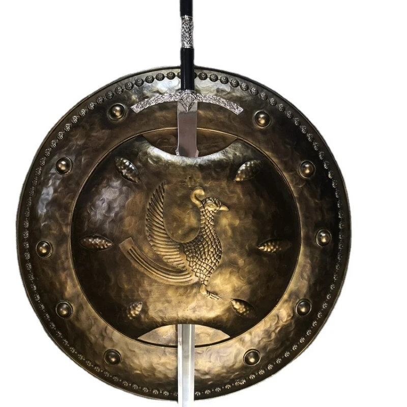 

European-style Roman wall-mounted shield decorations samurai armor iron crafts hotel and television photography props decoration