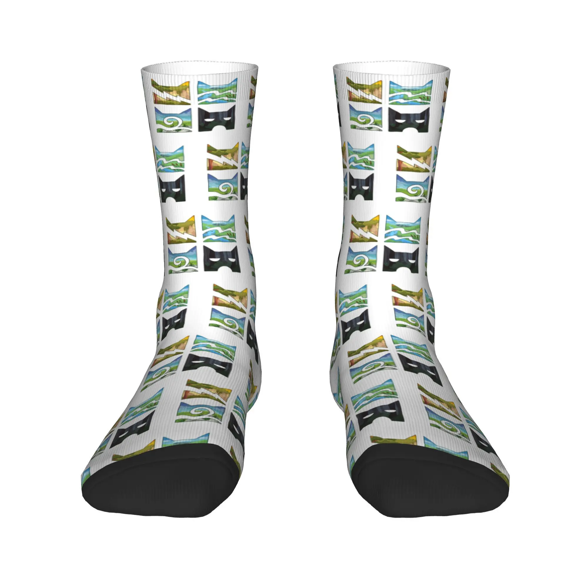 جميع المواسم الكلاسيكية أربعة ووريورز المحارب القطط شعار الجوارب Harajuku جوارب عالية الجودة الرياضة الأوسط جوارب أنبوبية لينة