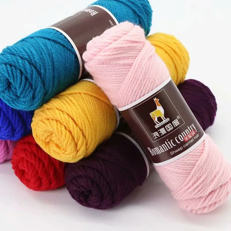 5pcs=500g/Lot Camel Alpaca Yarn Thick DIY Knitting Chunky Wool Sweater Knitted Bulky Hand Crochet Thread Wholesale