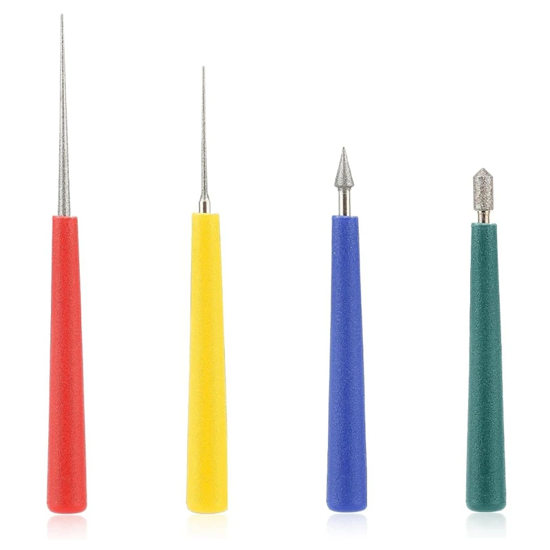 다이아몬드 팁 비드 리머, 구슬 리머 도구 세트, 보석 만들기, 구슬 구멍 확대기, 버 제거, 4 개