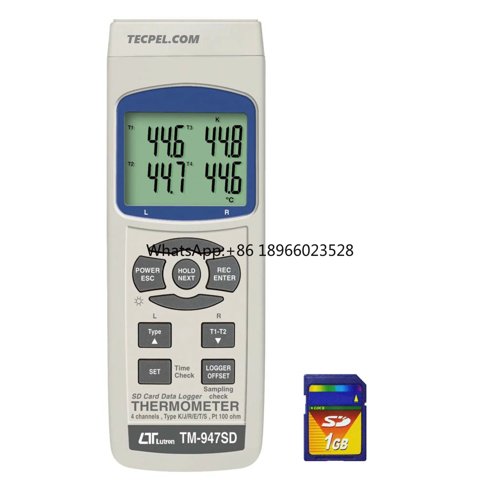 

Thermometer 4 channel thermometer temperature Data logger TM-947SD Lutron