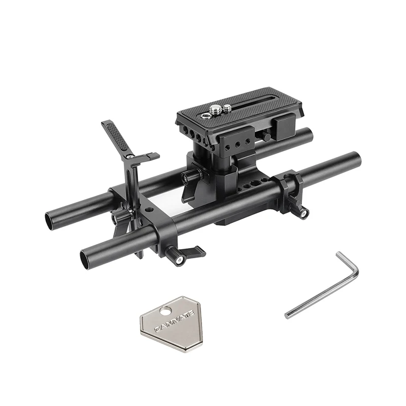 Hdrig Kamera Schnell wechsel platte dslr Schulter halterung Support Kit Grundplatte Kit Rig Stativ Montage platte mit zwei 15mm Stangen halterung
