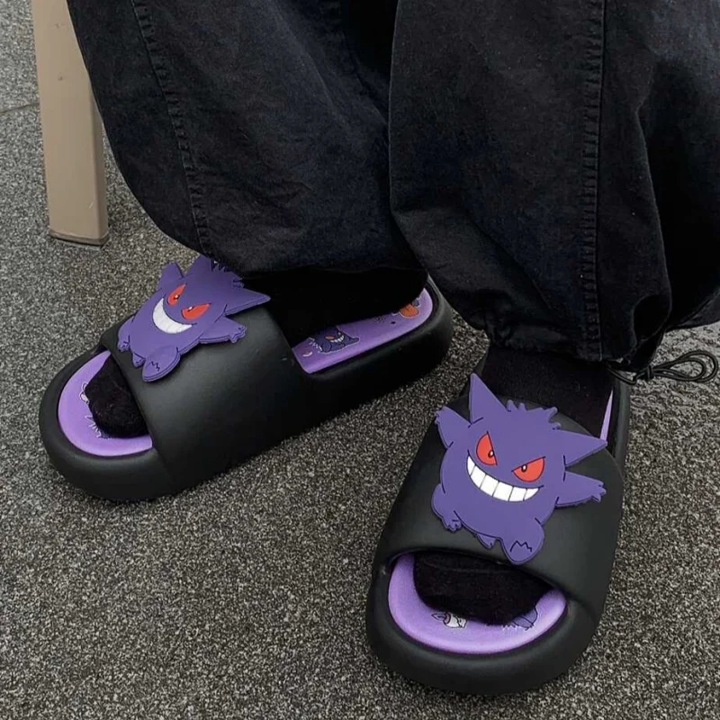 

Трендовые шлепанцы Pkm Gengar для мужчин и женщин, популярные в интернете, уличные нескользящие сандалии из ЭВА для пар, летний милый подарок
