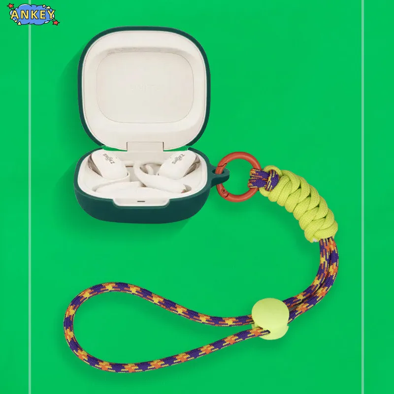 for Shokz OpenFit 2 T920 Case Protective Nylon Lanyard Soft Cover Headphone Shells Sleeve Hand Rope Strap Accessories