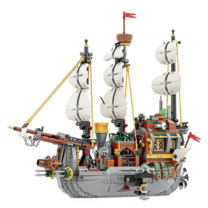 New 1513Pcs Moc Caravel Ship City Port Modular Model Diy Technology Bricks Diy Creative Ideas Toy Christmas Gift Building Blocks