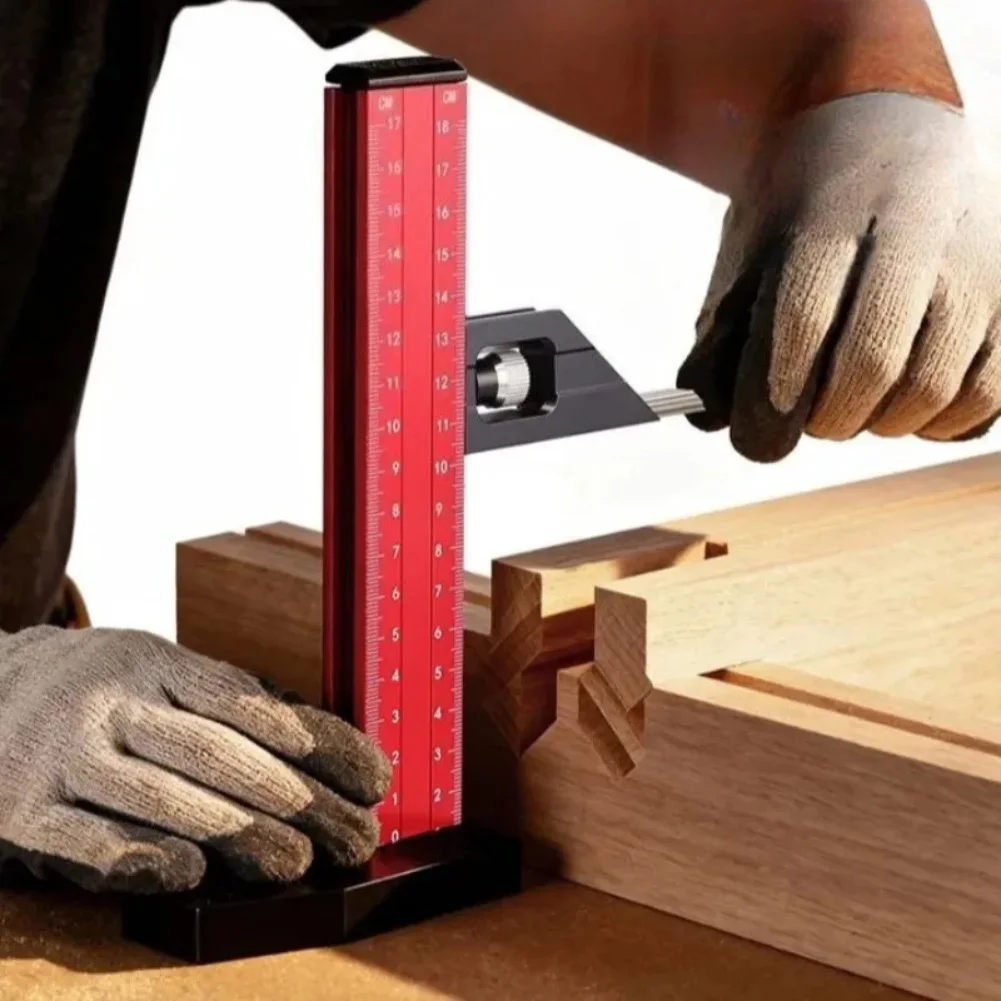 Precision Woodworking Height Ruler Featuring Clear and Standardized Dual Scales with Smooth Fine Tuning Device