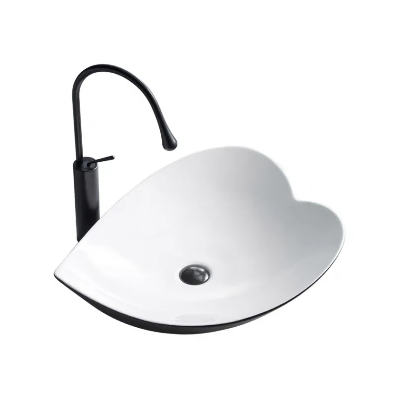 

Black sub-optical center table basin ceramic Nordic bathroom basin balcony basin wash