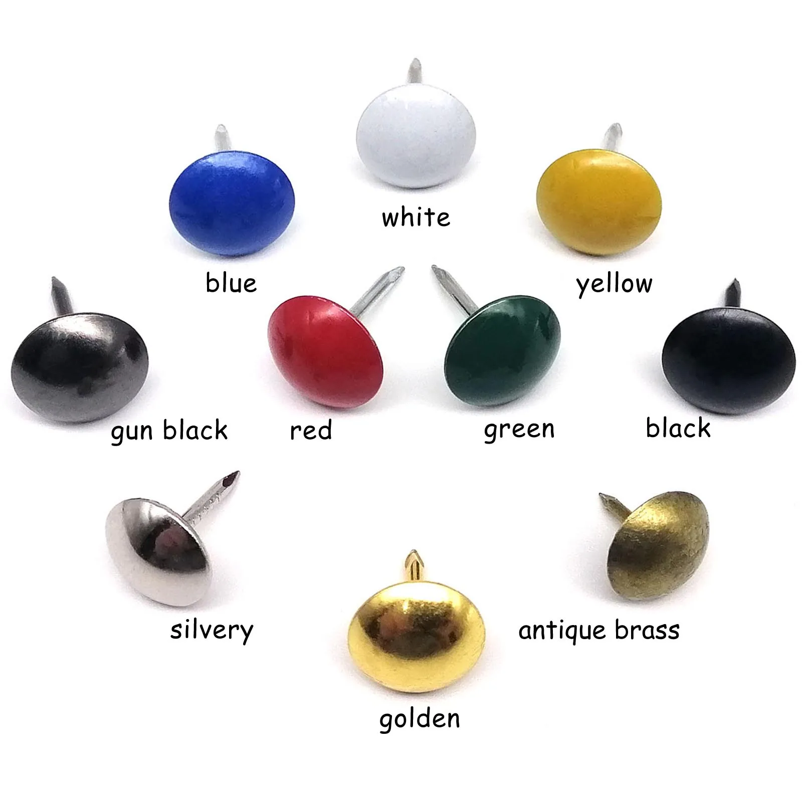 Tapicería de uñas para sofá, caja de madera, tachuelas decorativas para pared, chincheta de 10/11mm, 50 piezas, 10 colores