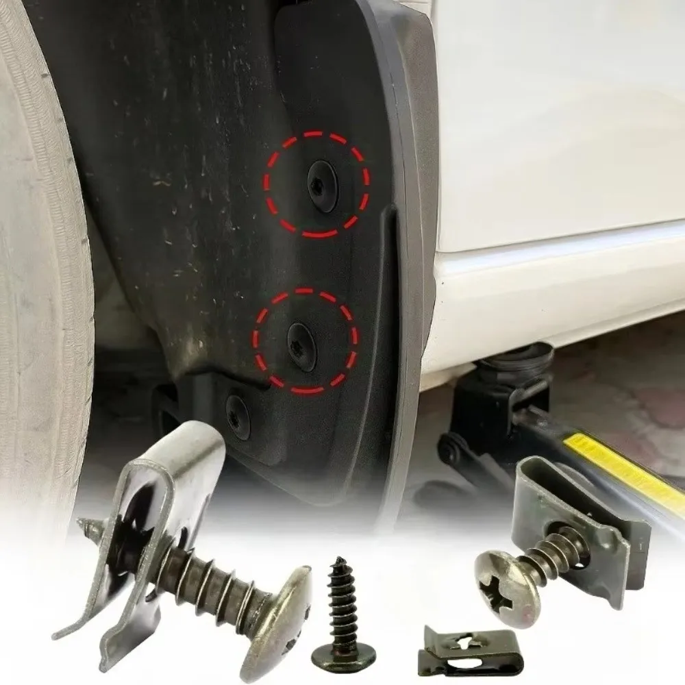 20/40/60Pcs Iron Automotive Screw Fastener Clips Anti Rust U-Shaped U-Type Fastener Clips Self Tapping Metal Screw Clips